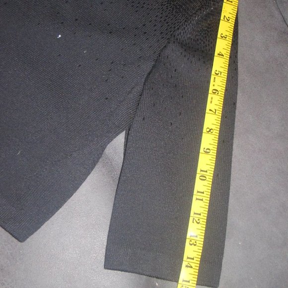 St John Evening Black Sequin & Knit Shrug 3/4 sleeve fancy jacket size 6 - Picture 9 of 9